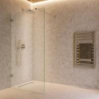 Inloopdouche SaniClear Modern | 120x200 cm | Profieloos | Helder glas | Chroom beslag