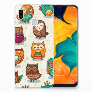 Samsung Galaxy A30 TPU Hoesje Vrolijke Uilen