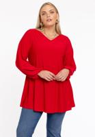 Yoek Tuniek wide bottom V-hals | Rood | Maat 46/48