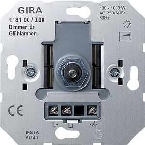 Gira dimmer 118100 basiselement met druk-wisselschakelaar