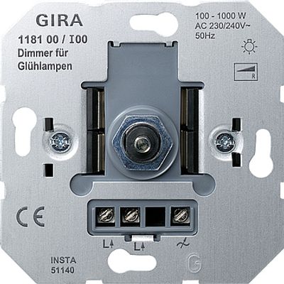 Gira dimmer 118100 basiselement met druk-wisselschakelaar