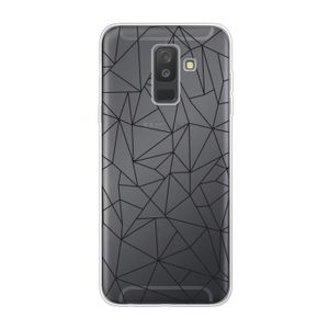 Geometrische lijnen zwart: Samsung Galaxy A6 Plus (2018) Transparant Hoesje