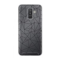 Geometrische lijnen zwart: Samsung Galaxy A6 Plus (2018) Transparant Hoesje