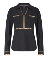 Zip73 Top Leather Tape W25/229/03/014 T-shirt Lange Mouw 014 Black/toffee