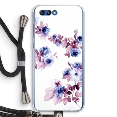 Waterverf bloemen: Honor 10 Transparant Hoesje met koord
