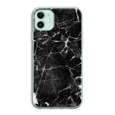 Zwart Marmer 2: iPhone 11 Transparant Hoesje