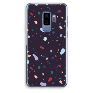 Dark Rounded Terrazzo: Samsung Galaxy S9 Plus Transparant Hoesje