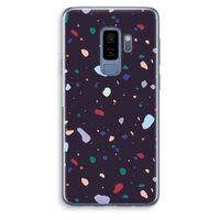 Dark Rounded Terrazzo: Samsung Galaxy S9 Plus Transparant Hoesje