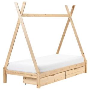 Beliani - DEVAY - Kinderbed - Lichtbruin - 90 x 200 cm - Dennenhout