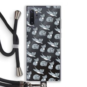Poezen: Samsung Galaxy Note 10 Plus Transparant Hoesje met koord