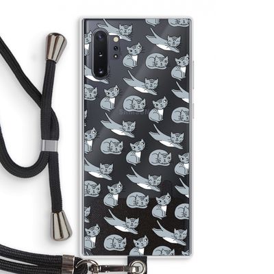 Poezen: Samsung Galaxy Note 10 Plus Transparant Hoesje met koord