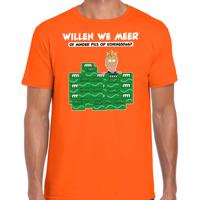 Koningsdag verkleed T-shirt voor heren - meer of minder - bier/pils - oranje - feestkleding - thumbnail