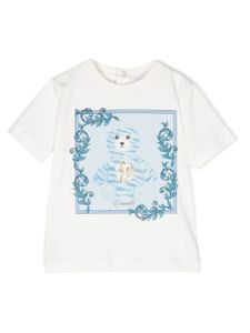 Roberto Cavalli Junior t-shirt en coton à imprimé graphique - Blanc