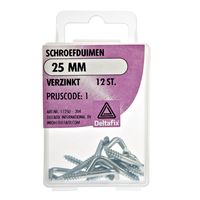 Deltafix Schroefduimen - 12x - verzinkt metaal - 25 mm - ijzerwaren