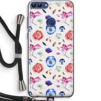 Bloemetjes: Huawei P Smart (2018) Transparant Hoesje met koord