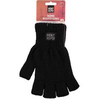 Zwarte vingerloze thermo handschoenen/mofjes voor heren XXL  - - thumbnail