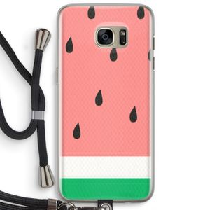 Watermeloen: Samsung Galaxy S7 Edge Transparant Hoesje met koord