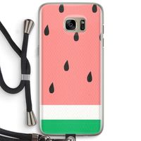 Watermeloen: Samsung Galaxy S7 Edge Transparant Hoesje met koord
