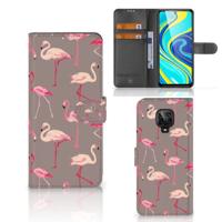 Xiaomi Redmi Note 9 Pro | Note 9S | Telefoonhoesje | Met pasjeshouder | Flamingo