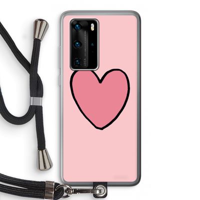 Hartje: Huawei P40 Pro Transparant Hoesje met koord