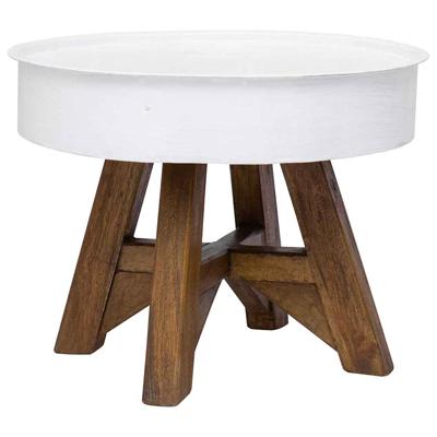 Salontafel 60x45 cm massief gerecycled hout wit