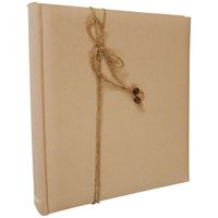 Gastenboek/receptieboek Linnen - Bruiloft - naturel/beige - 24 x 25 cm - thumbnail