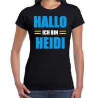 Apres ski t-shirt Hallo ich bin Heidi zwart dames - Wintersport shirt - Foute apres ski outfit - thumbnail