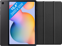 Samsung Galaxy Tab S6 Lite (2022) 128GB Wifi Grijs + Just in Case Tri-Fold Book Case Zwart - thumbnail
