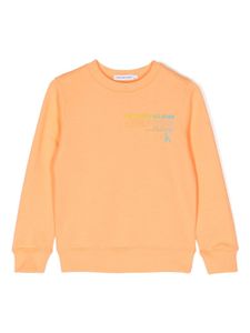 Calvin Klein Kids sweat en coton à logo imprimé - Orange