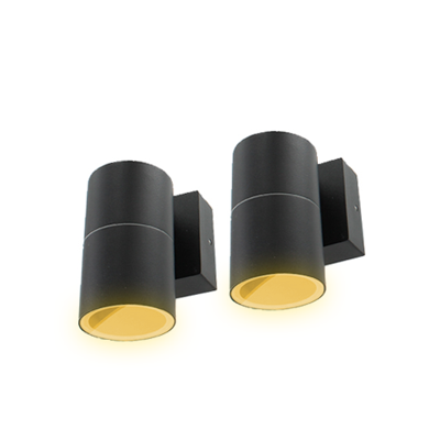 Set 2x Schuttinglamp LED 1x3Watt ZWART 230Volt IP65 dimbaar