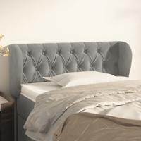 Hoofdbord met randen 103x23x78/88 cm fluweel lichtgrijs