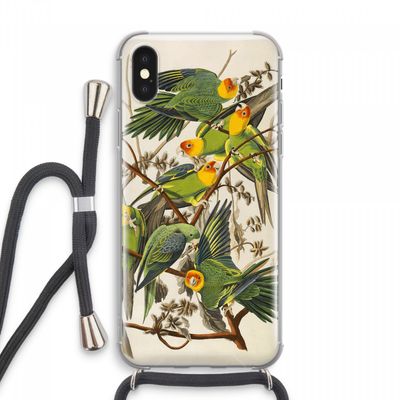 Carolinaparkiet: iPhone XS Max Transparant Hoesje met koord