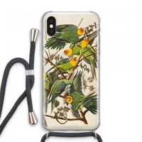 Carolinaparkiet: iPhone XS Max Transparant Hoesje met koord