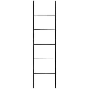 Decoratieve ladder Vincent - zwart - 160x37x1,5 cm - Leen Bakker