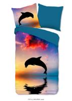 Kinder Dekbedovertrek Good Morning Katoen Dolphine - multi 140x200/220cm