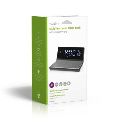 Nedis wekker met draadloze oplader
