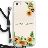 Zonnebloemen: iPhone 5 / 5S / SE Transparant Hoesje met koord