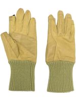 Rick Owens gants en cuir à bords nervurés - Vert Rick Owens gants en cuir à bords nervurés - Vert