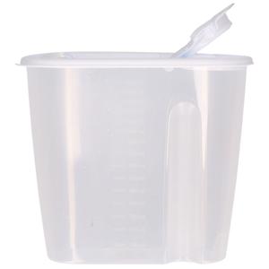 Voedselcontainer strooibus - wit - 1,5 liter - kunststof - 19,5 x 9,5 x 17 cm