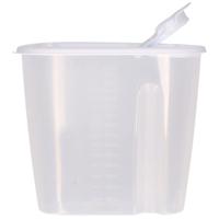 Voedselcontainer strooibus - wit - 1,5 liter - kunststof - 19,5 x 9,5 x 17 cm - thumbnail