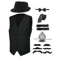 Retro vintage Roaring jaren '20 Jaren 1920 Outfits Hesje Vest Panamahoed Accessoireset The Great Gatsby Heer Voor heren Modieus Kerstmis Schoolfeest Festival Ves Lightinthebox - thumbnail