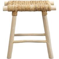 Leen Bakker - Kruk Cita - Naturel - 44x30x45 Cm - Hout - Beige
