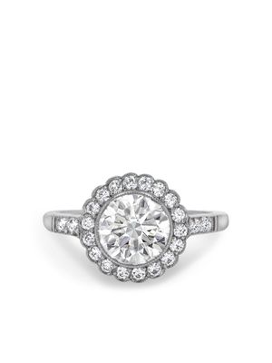 Pragnell Vintage bague en platine sertie de diamants - Argent