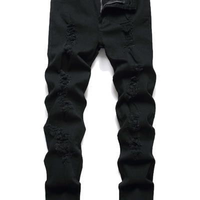Bon&Bon Men's Ripped Skinny Jeans - Black Slim Fit Denim Black / 38
