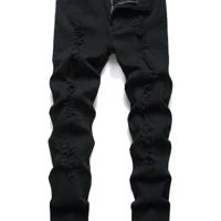 Bon&Bon Men's Ripped Skinny Jeans - Black Slim Fit Denim Black / 38