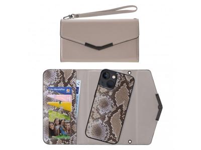 Mobilize Mobilize 2in1 Elegant Magnet Clutch Apple iPhone 13 Mini Beige Snake