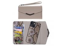 Mobilize Mobilize 2in1 Elegant Magnet Clutch Apple iPhone 13 Mini Beige Snake