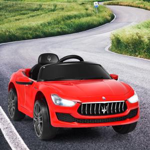 12V Maserati Kinderauto met 2.4G Afstandsbediening & Muziek & LED voor Kinderen Vanaf 3 Jaar Rood