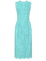 Dolce & Gabbana floral-lace sleeveless midi dress - Bleu - thumbnail