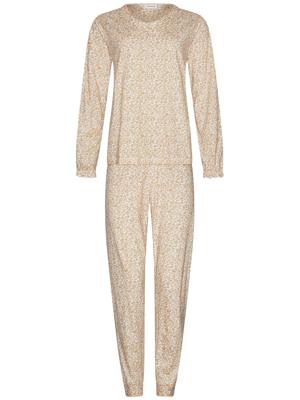 Katoenen pyjama beige panterprint